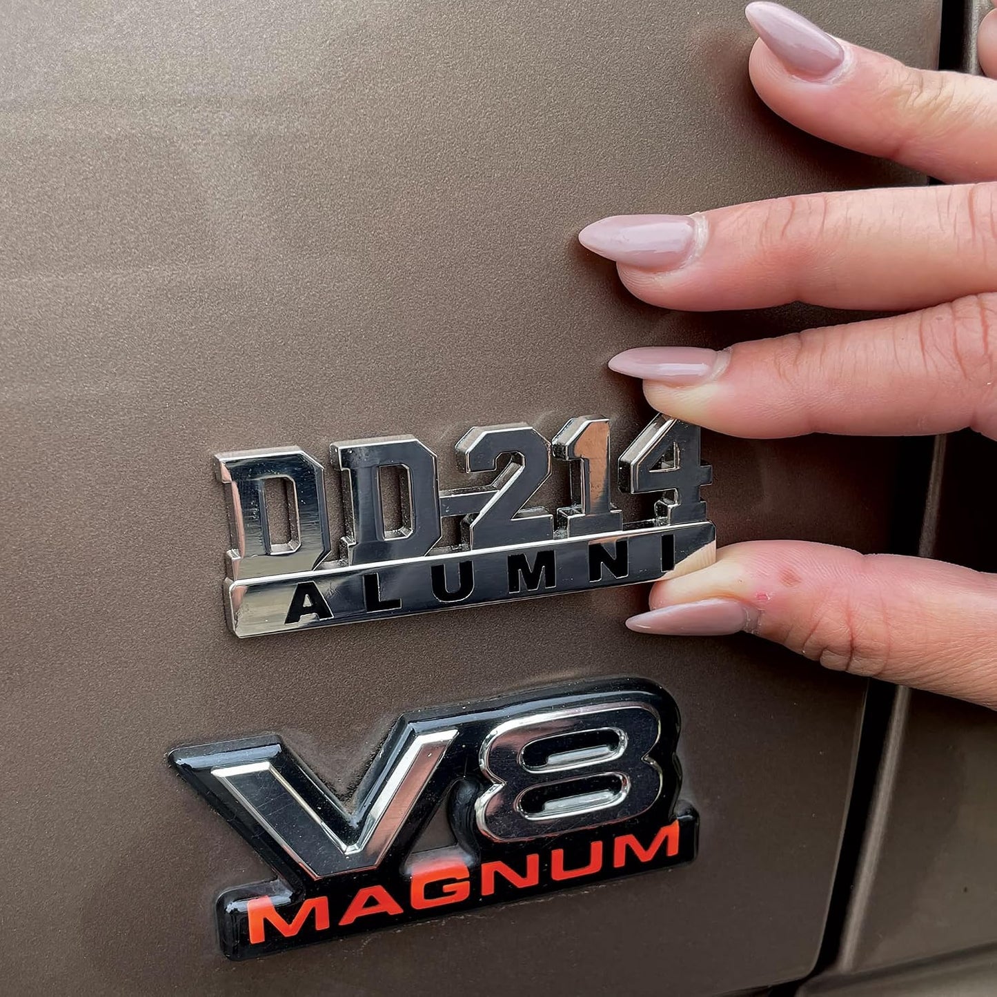 Emblema coche DD214 aluminio 3D