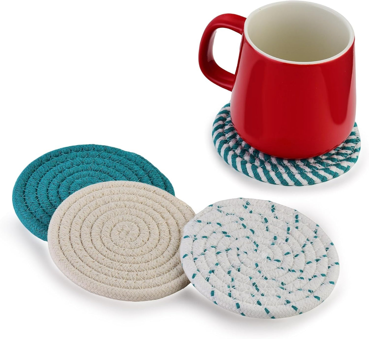 4 Posavasos Absorbentes 4 Colores para Mesa de Café