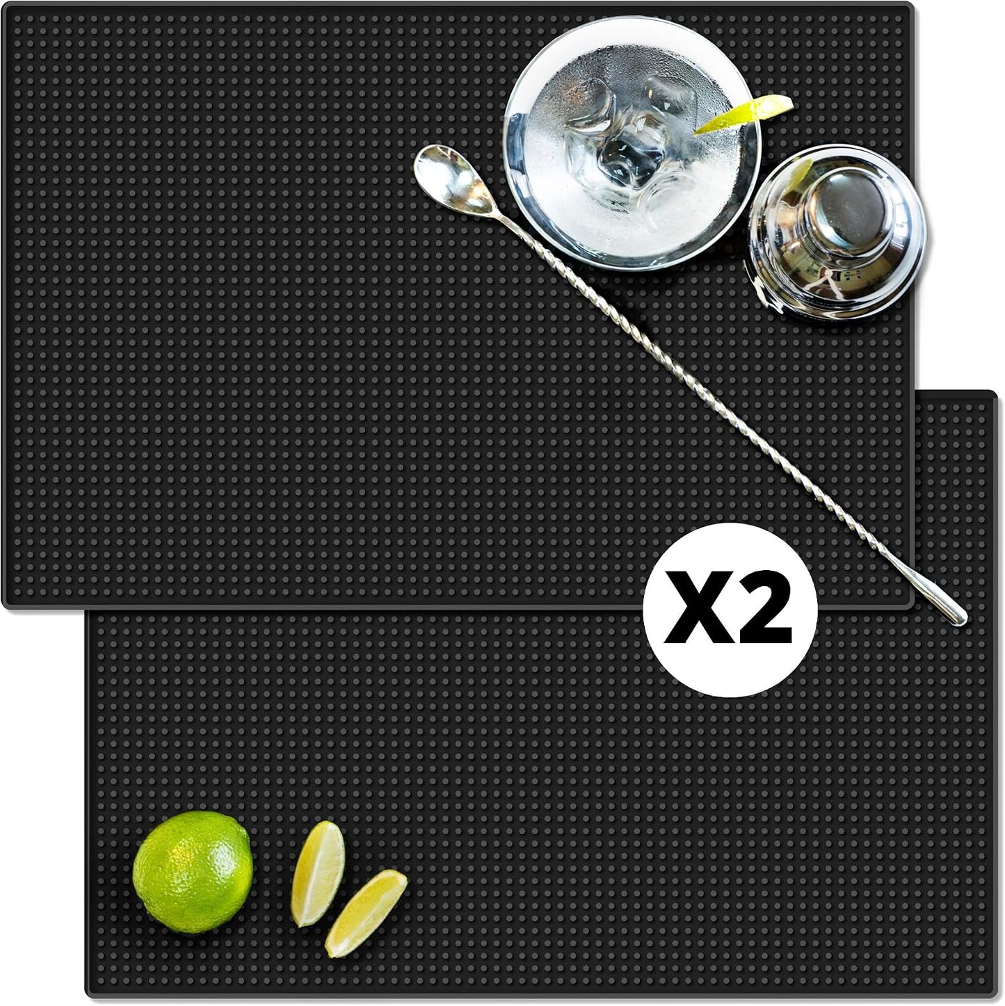 Alfombrillas antideslizantes para bar 18x12 pulg set 2