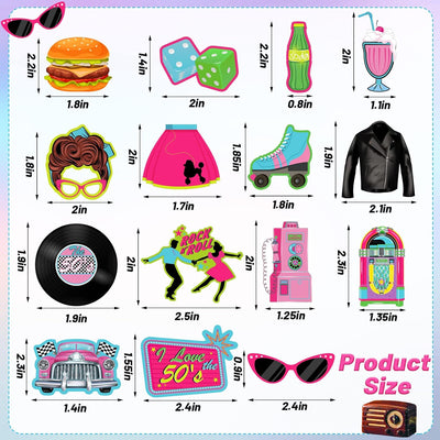 45 Pzas Decoración Cupcakes Estilo 50s 60s Rock