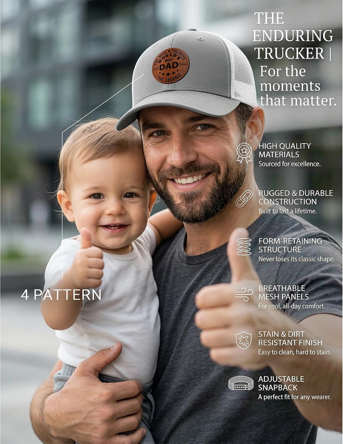 Regalo día del padre sombrero para hijo hija familia hombres