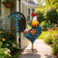 Escultura gallo metal 32pulg para jardín y cocina