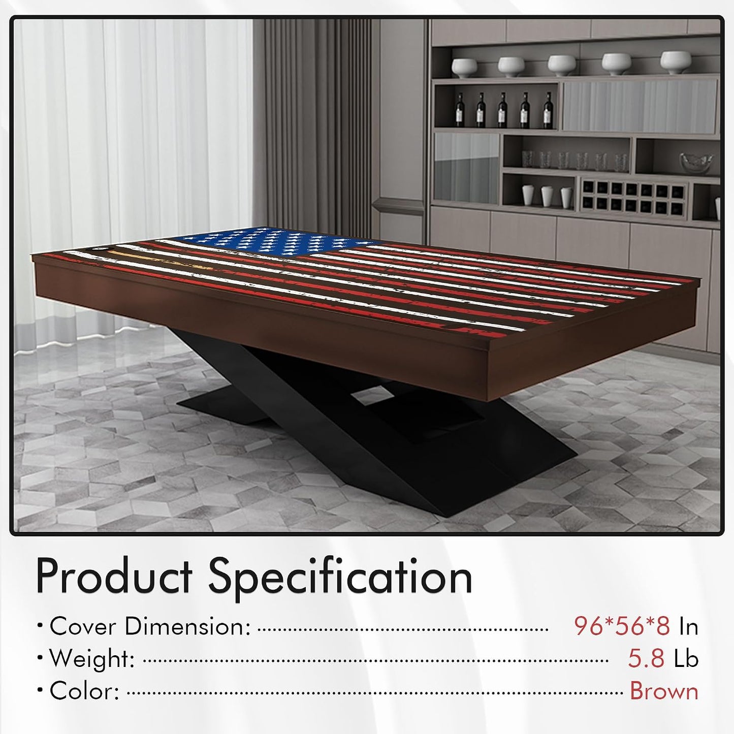 Funda mesa billar cuero impermeable 6-9 pies