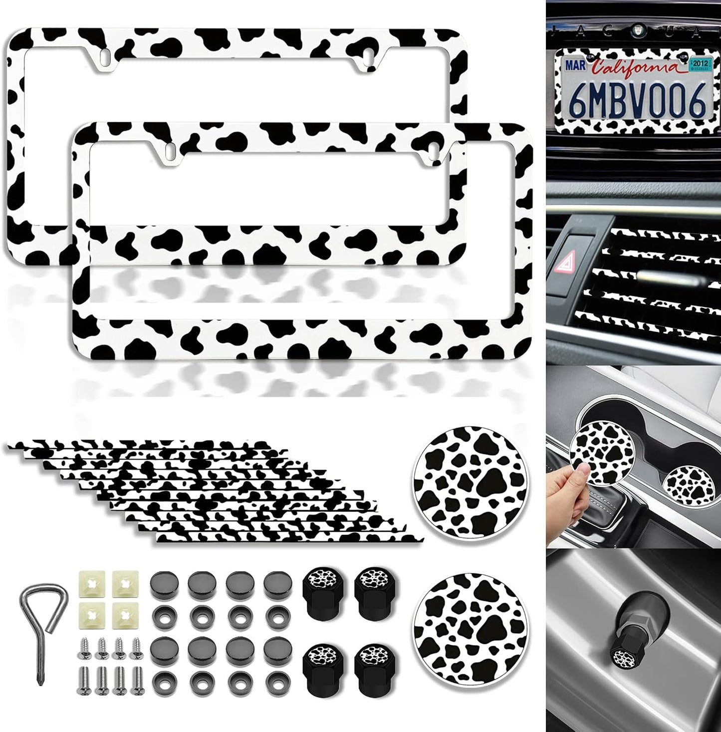 Placa matrícula estampado vaca 18 pzas para auto