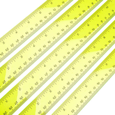 5 Reglas Plástico Transparente 12" Pack 5