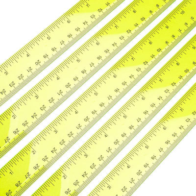 5 Reglas Plástico Transparente 12" Pack 5