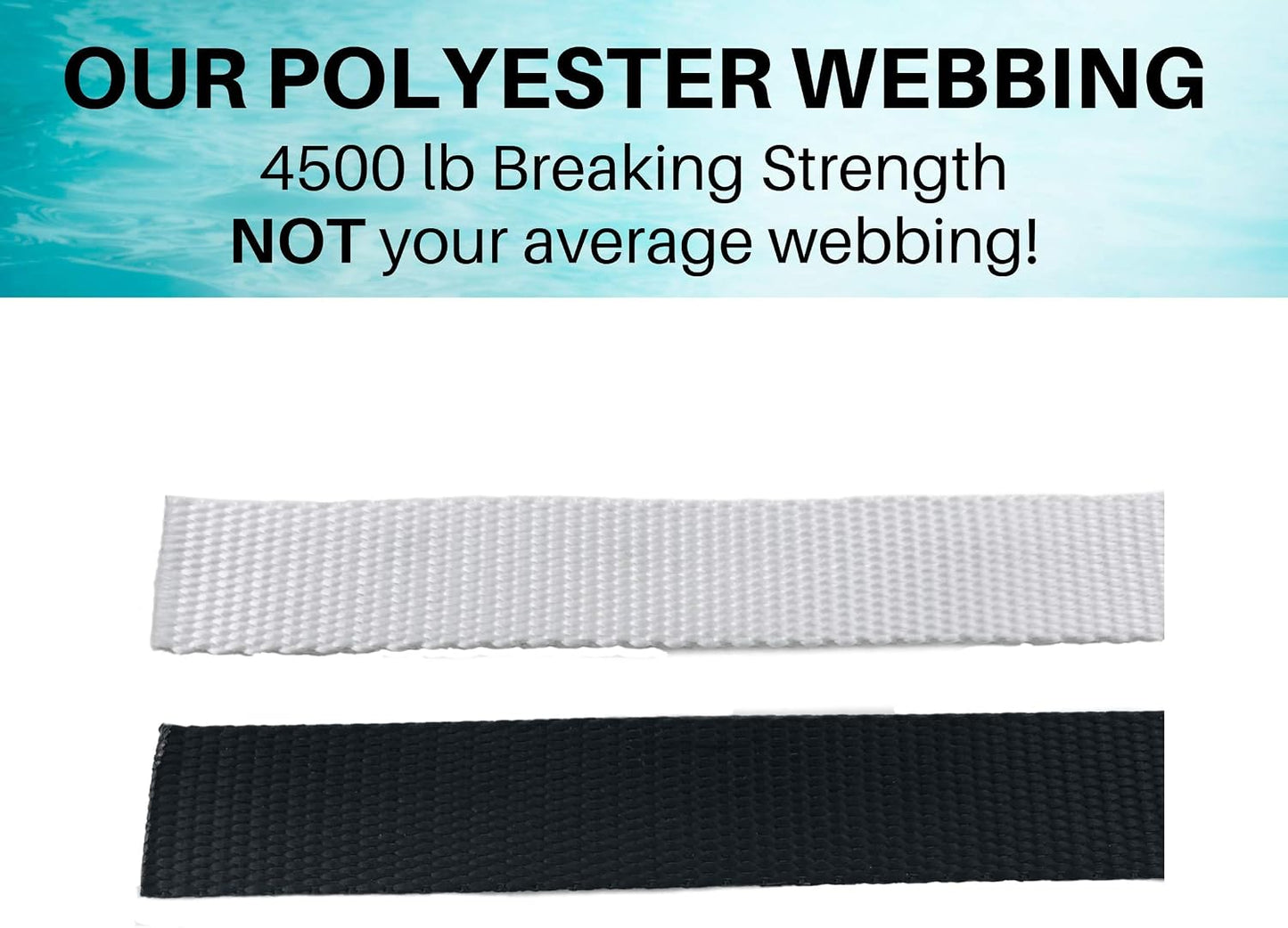 Correa poliéster 1" resistente 4500lb negro