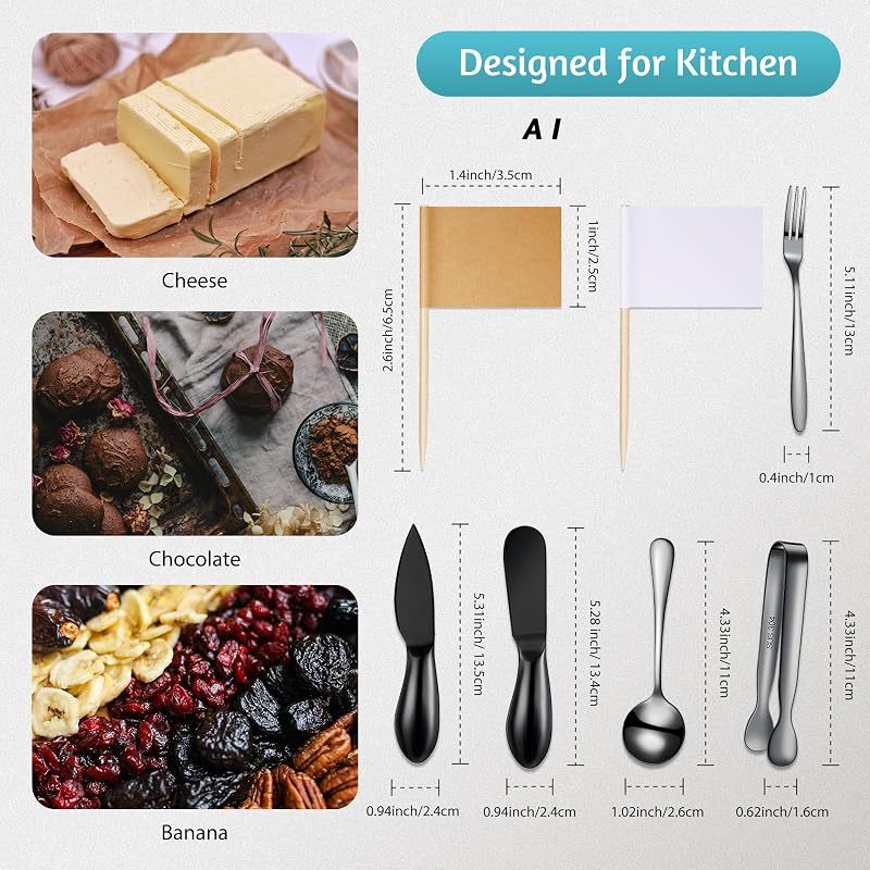 Set accesorios tabla embutidos cuchillo espardor acero inox