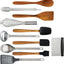 Set 11 Pzas Herramientas Madera Teca Silicona Acero Inox