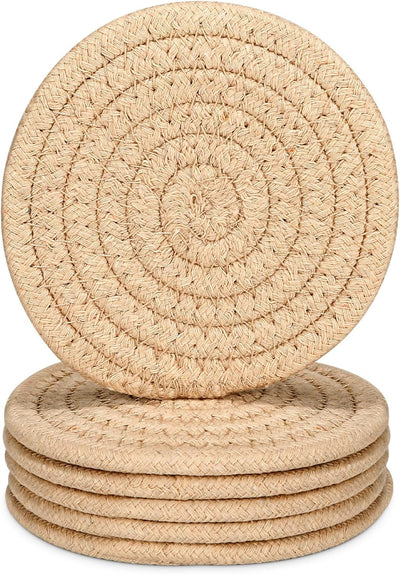 6 pcs cojines beige y 8 pcs cojines de bebida mix color con soporte absorbentes