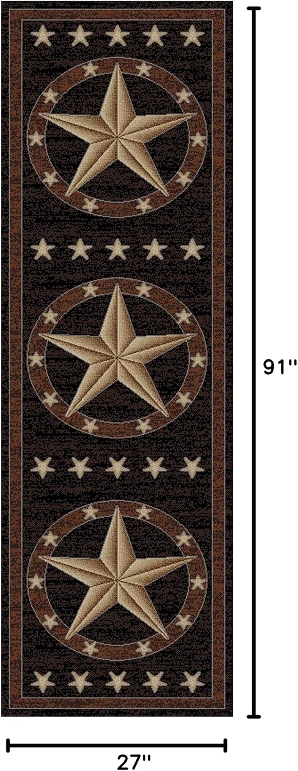 Alfombra área Texas Star 2'3"x7'7" color negro