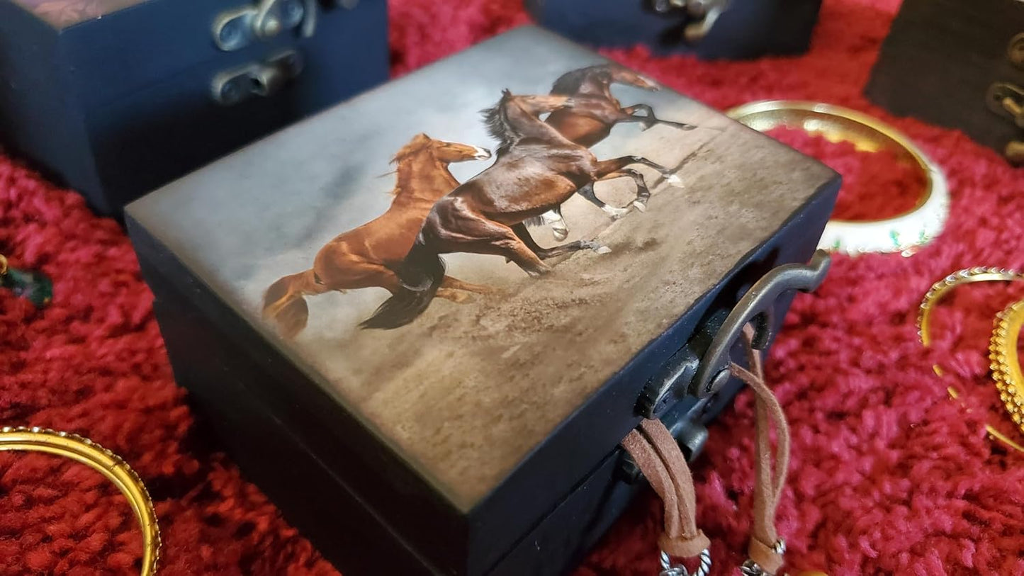 Caja recuerdo caballos decoración hogar 3.75"
