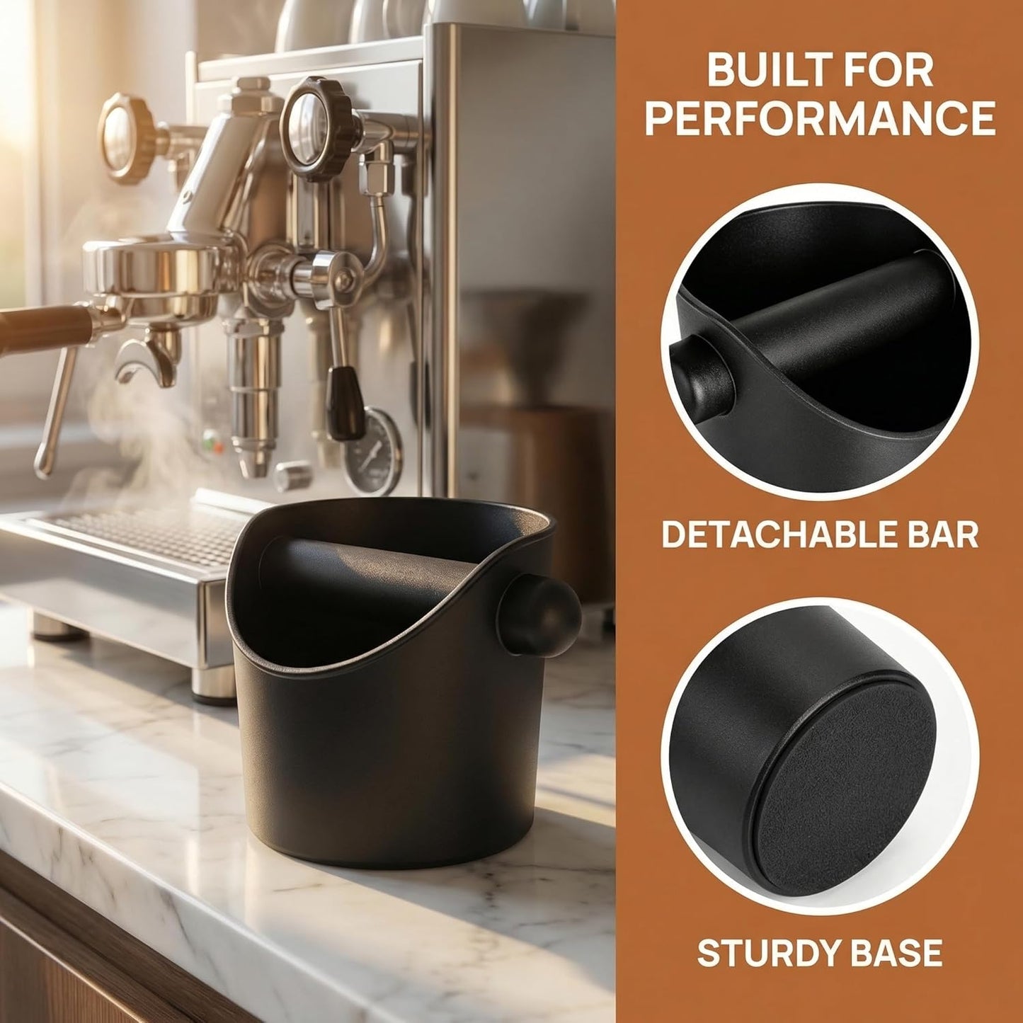 Caja disco café expreso 4.3pulg barra extraíble base antiderrap