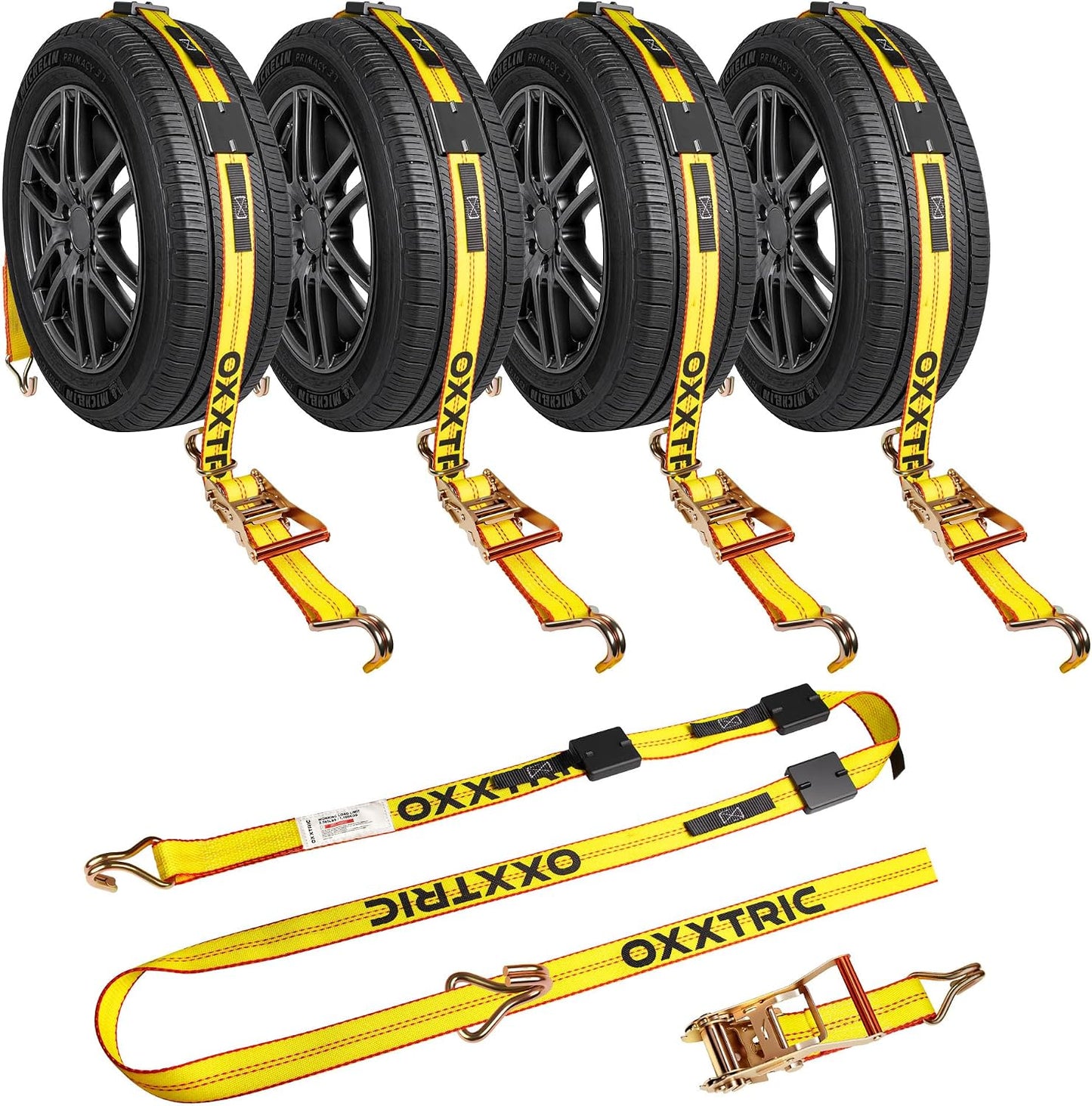 Correas amarre remolque doble J 4 Pzas 3.5t