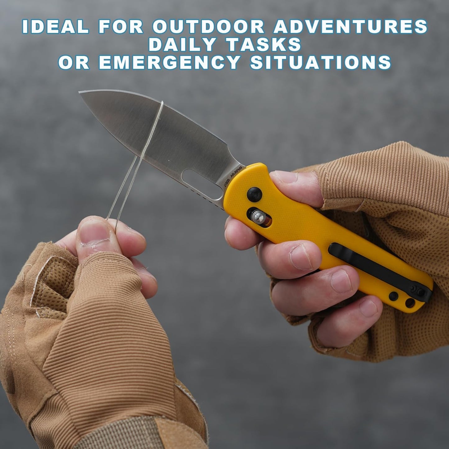 Cuchillo plegable EDC acero AR-RPM9 3.15" mango G10 verde