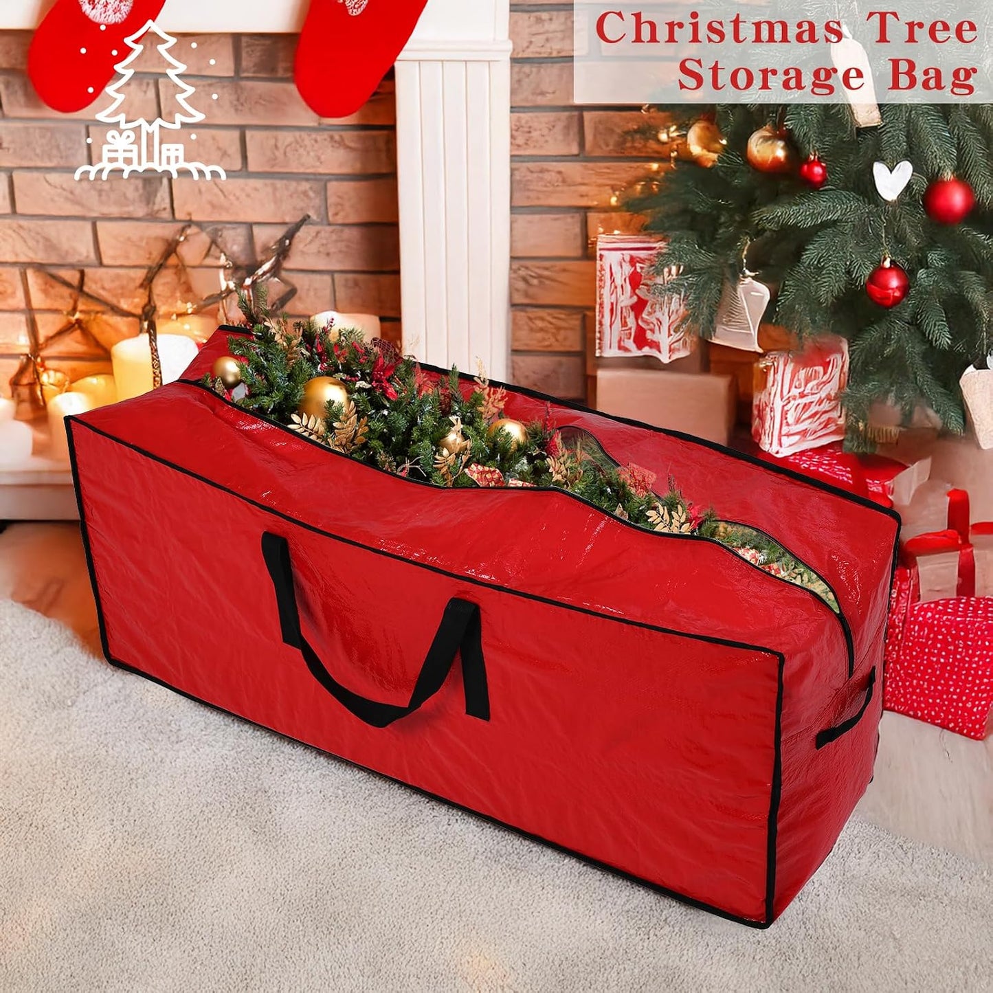 Bolsa almacenamiento árbol navidad artificial 7ft con cremallera