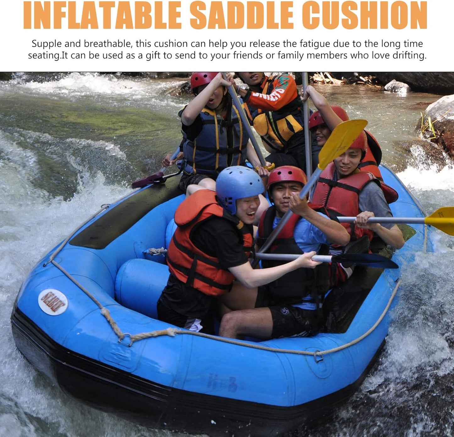 Cojín inflable PVC asiento barco kayak 17.71x13.77pulg verde