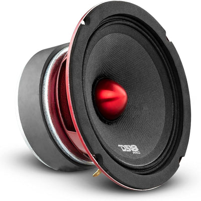 Altavoz PRO rango medio cúpula aluminio roja 4 ohm para auto