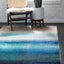 Alfombra moderna abstracta 3.3x5ft azul/beige