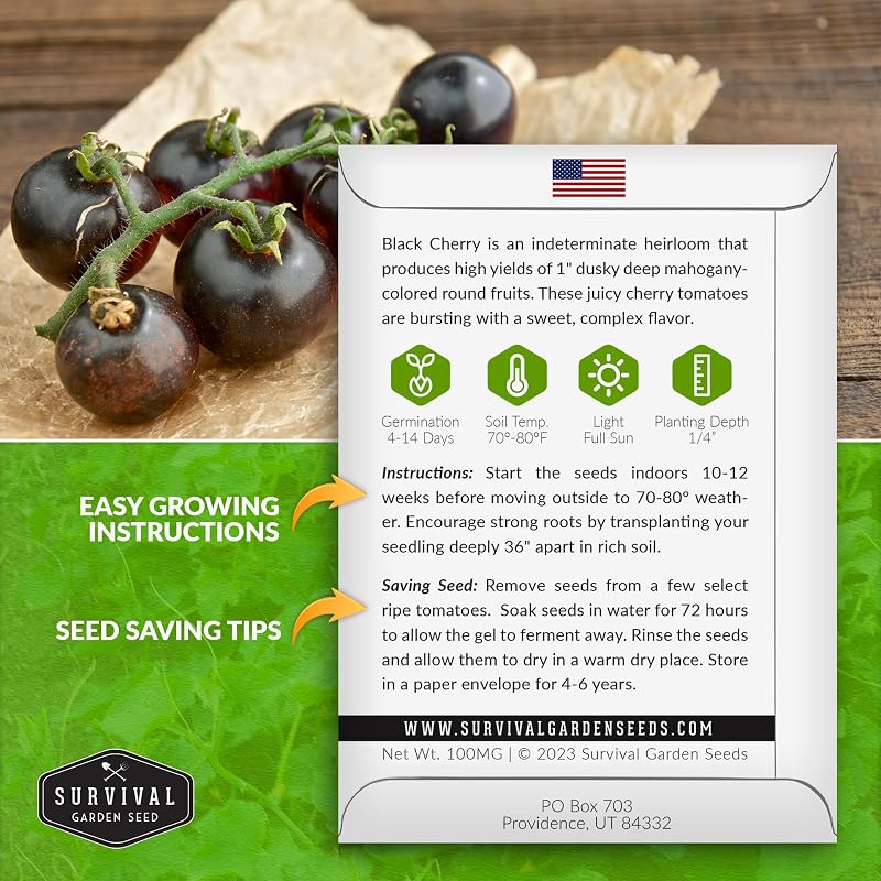 Semilla tomate cereza negra 5 paquetes con instrucciones