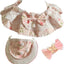 Bandana floral para mascotas con clip pelo rosa