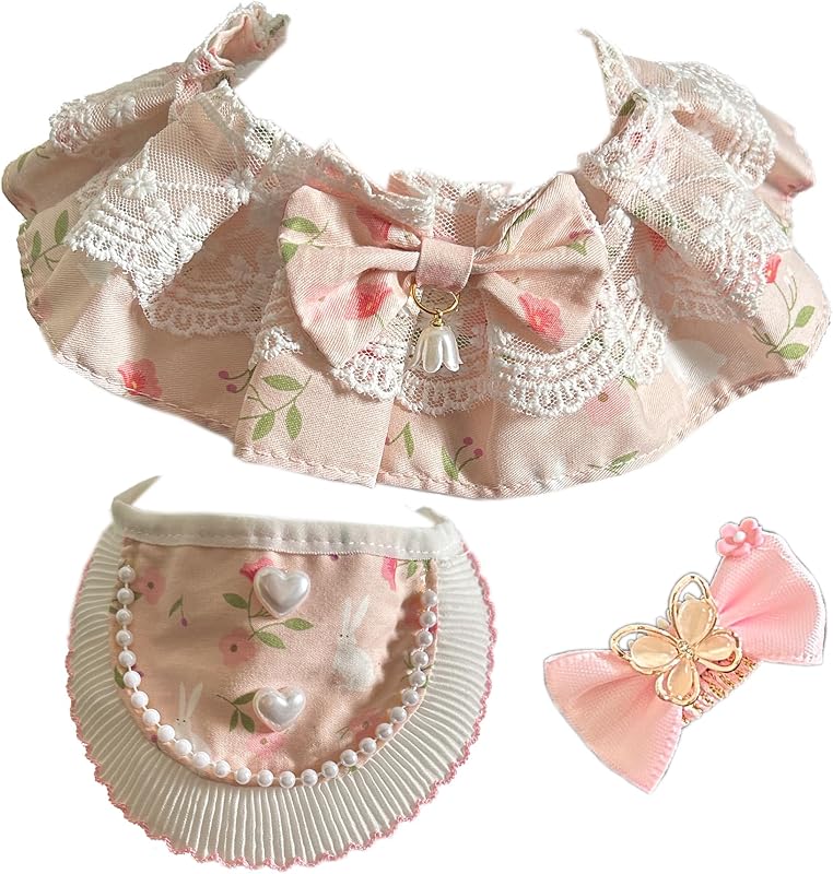 Bandana floral para mascotas con clip pelo rosa