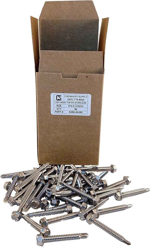 Tornillos Tek acero inox #14x2" 50 pzas