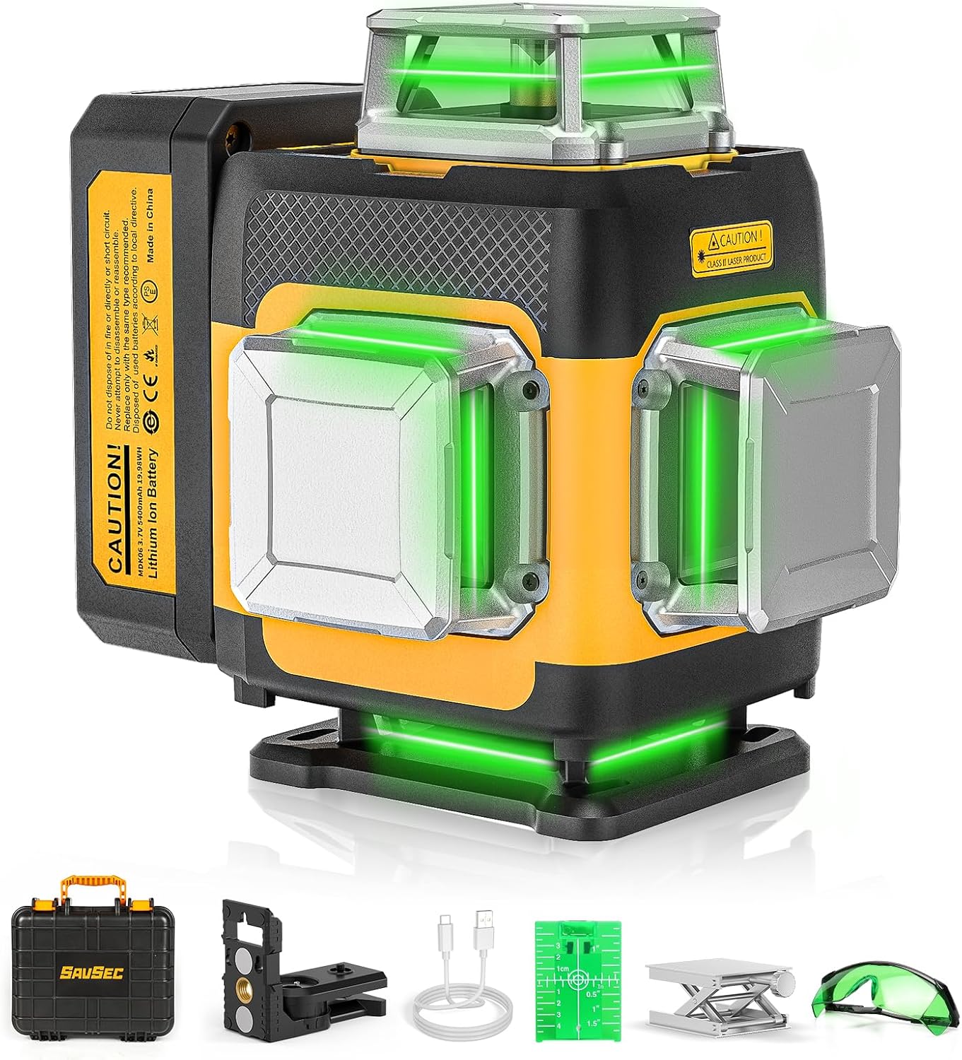 Nivel láser 4D autonivelante 360° recargable