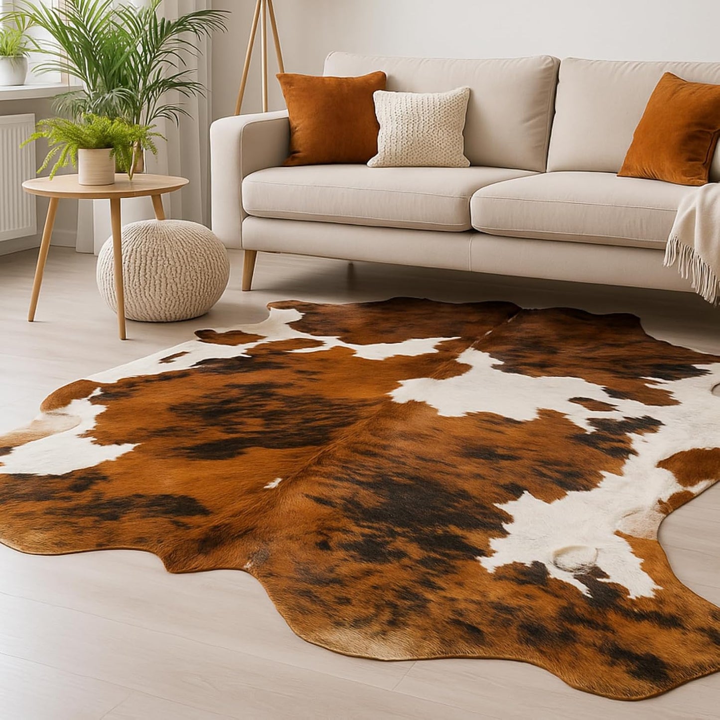 Alfombra piel vaca estampado animal sala estar