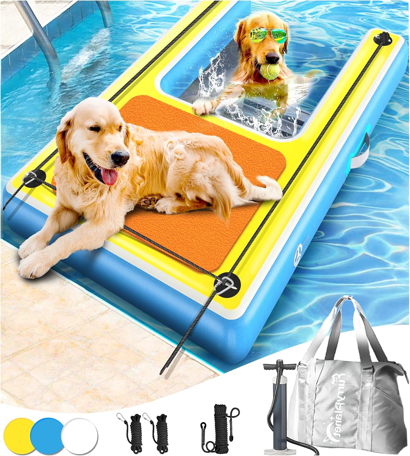 Rampa inflable antiderrap para perros barco piscina muelle