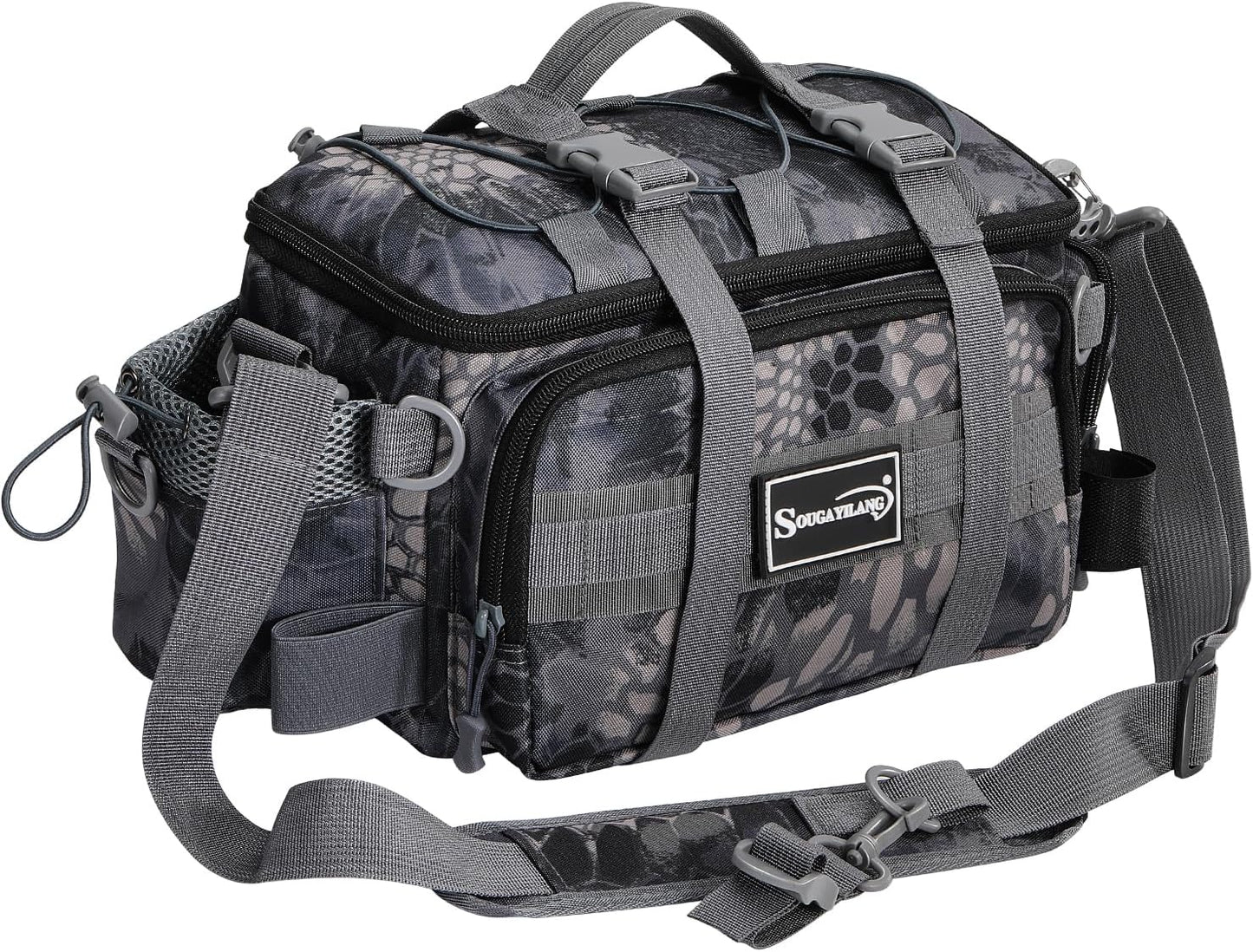 Bolsa aparejos pesca correa acolchada gris