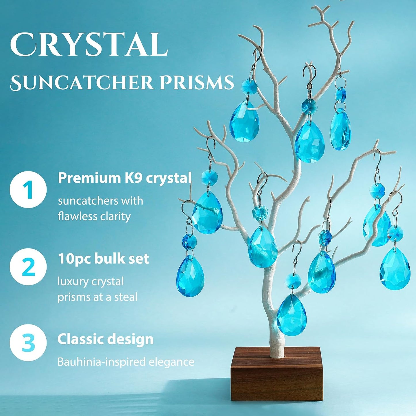 Atrapasol cristal Bauhinia 3" 10pzas para lámpara colgante