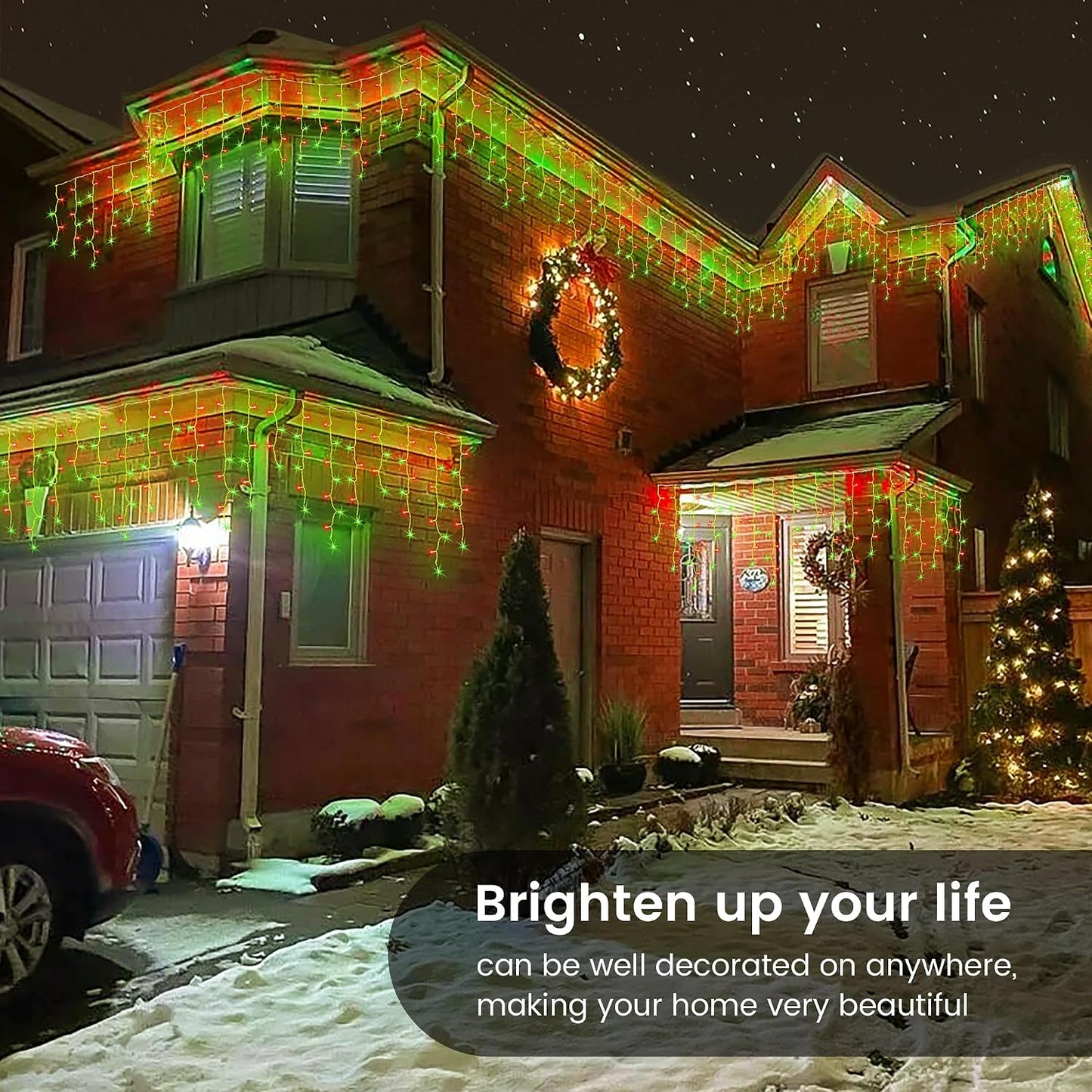 Luces LED Navidad 33pies 8modos impermeables para exteriores