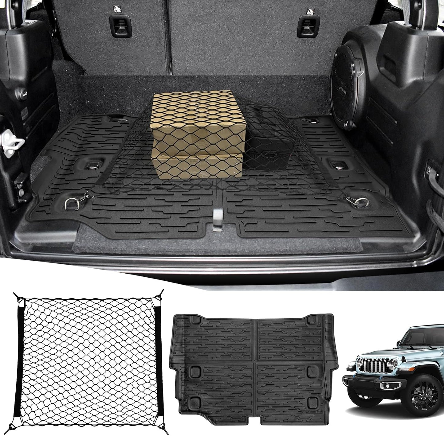 Tapete carga y red maletero Jeep Wrangler JL 4xe 21-24