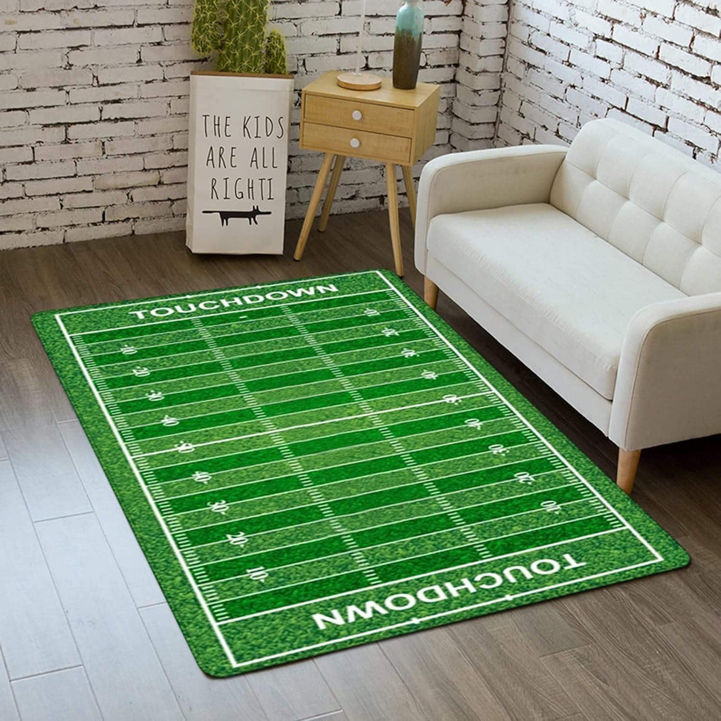 Alfombra fútbol verde sala dormitorio 3x4ft lavable