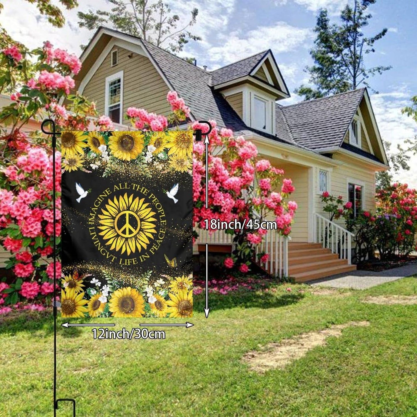 Bandera jardín doble cara 12x18pulg brisa girasol