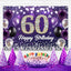 Telón cumpleaños 60 color morado diamante brillante fiesta