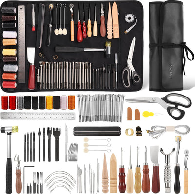 Kit 85 Pzas Herramientas Cuero con Bolsa Almacenamiento