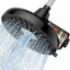 Cabezal ducha filtrado lluvia fijo 8" negro mate