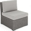 Sofá modular mimbre ratán gris cojines todo clima