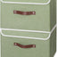 2 Pzas Cajas Almacenamiento con Tapa Asas PU Plegables