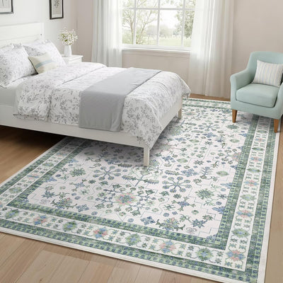 Alfombra salvia 8x10ft para sala vintage tribal antideslizante