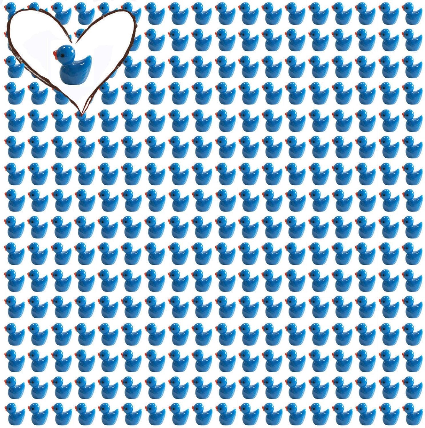 400 Mini Figuras Pato Resina Azul para Decoración