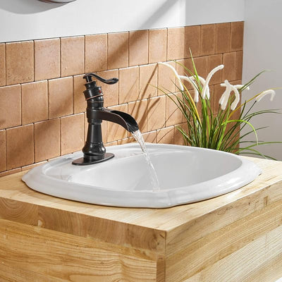 Grifo baño bronce cascada 1 agujero manguera desplegable