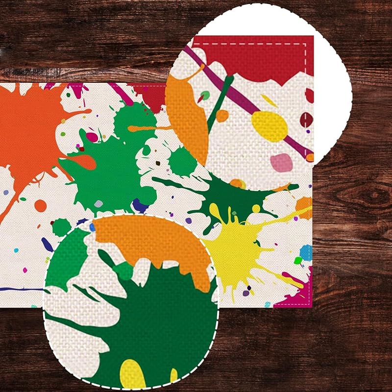 Camino mesa pintura lino decoración fiesta comedor cocina 13x90pulg