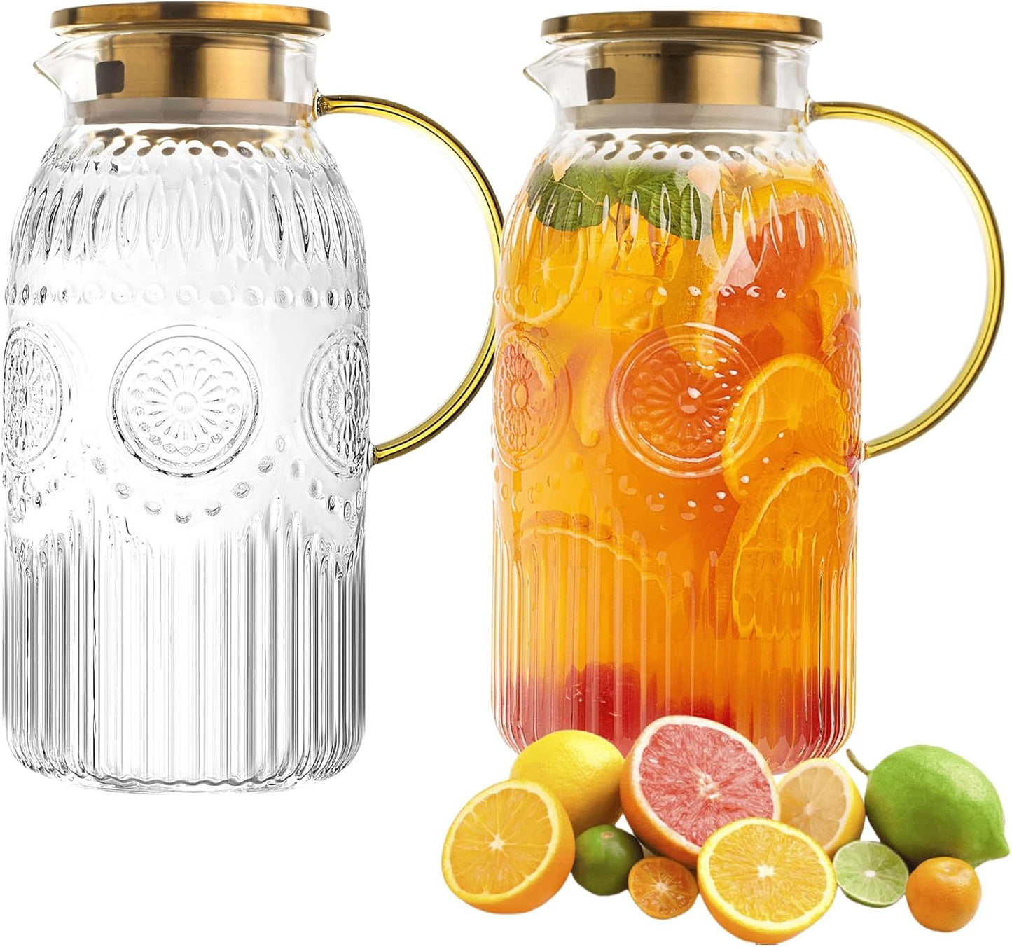 Jarra vidrio 2 litros set 2 vintage café té