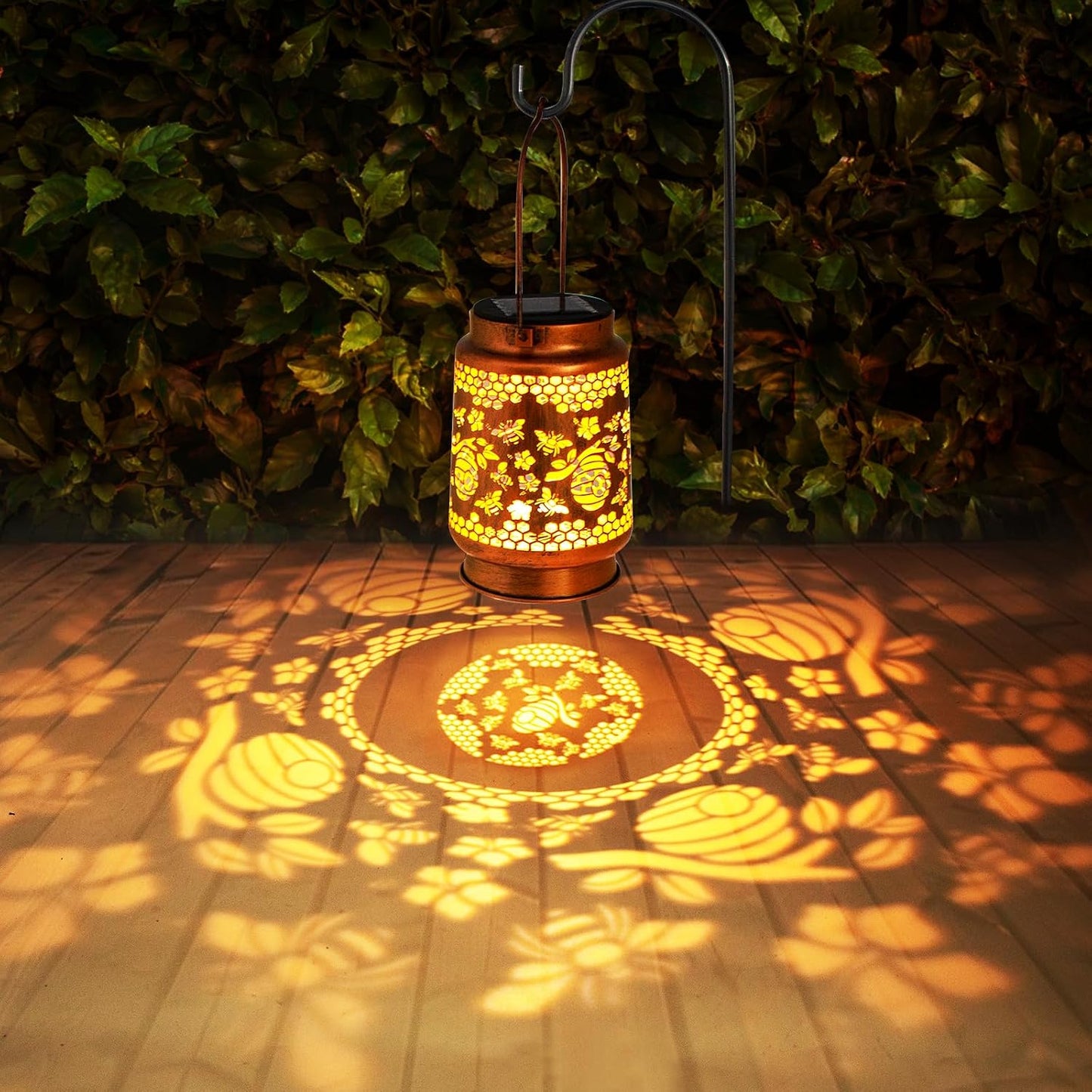 Farol solar impermeable colgante para jardín y patio