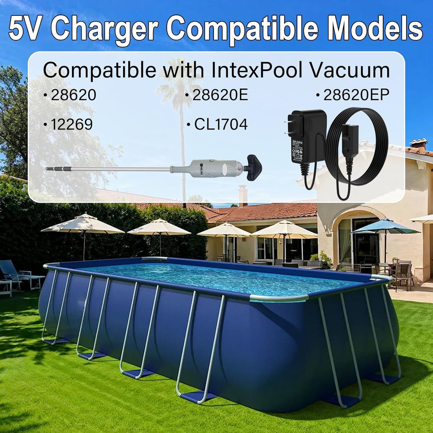Cargador 5V para aspiradora piscina Intex cl1704 recargable
