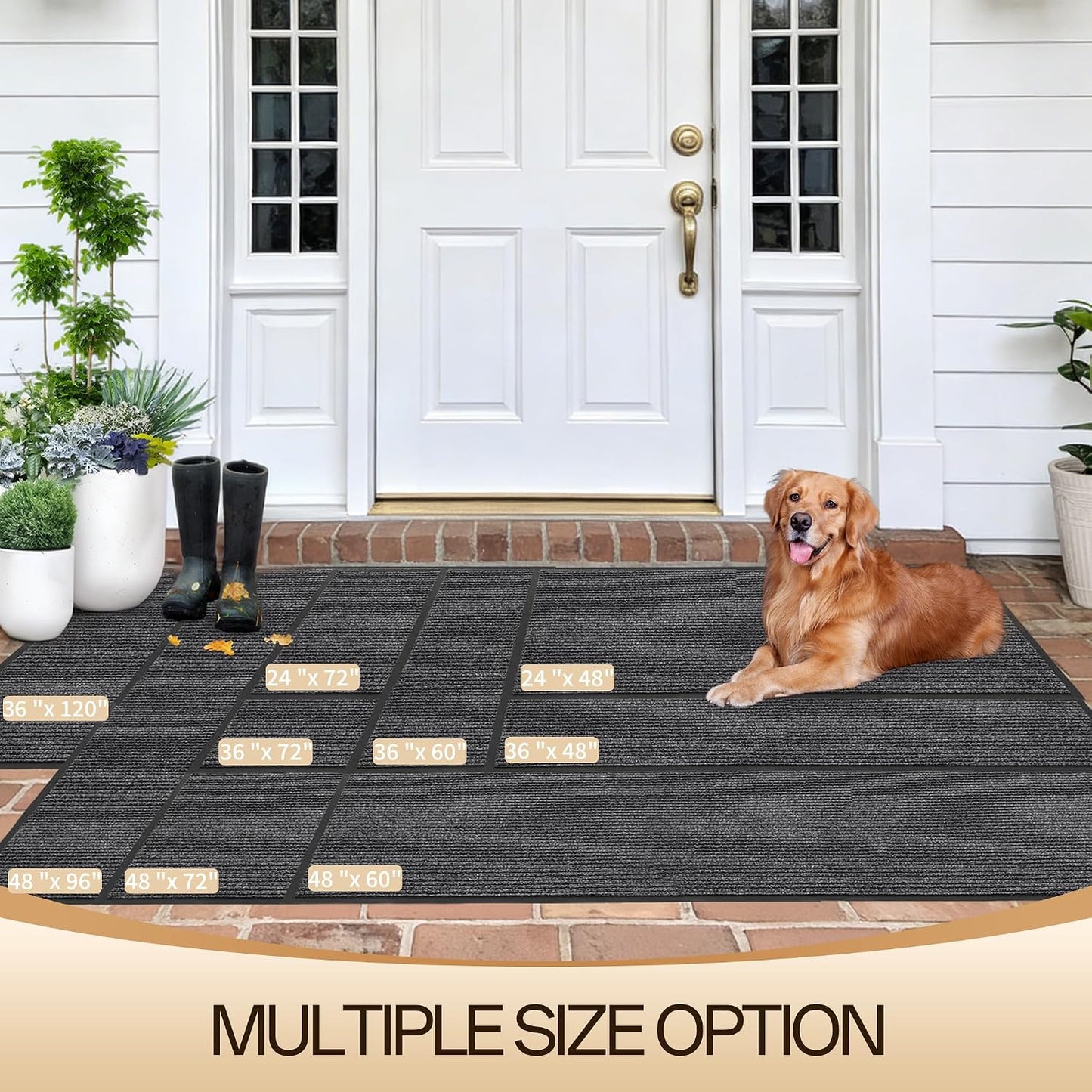 Tapete puerta 36x72pulg impermeable resistente decoloración