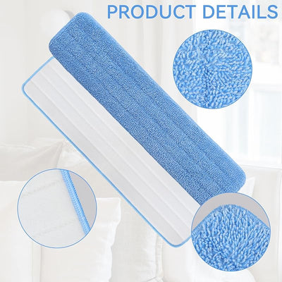 Almohadillas microfibra mopa 24pulg set 8 reutilizables